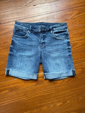 Kut from the Kloth Medium Blue Rolled Cuff Denim Shorts